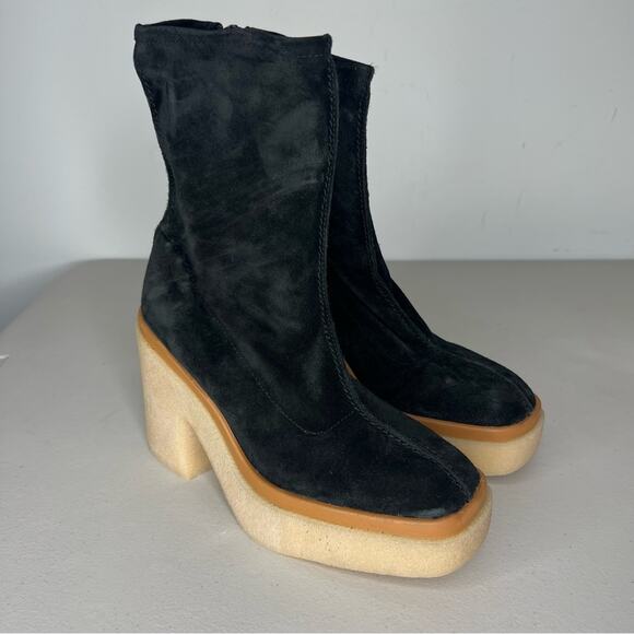 Free People Black Suede Gigi Ankle Boots 36.5/6.5 - Picture 3 of 9